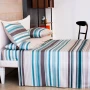 Lenzuola Sopra + Federe - su Misura - Raso TC300 Extra Fine di Puro Cotone - Stripe